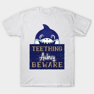 Aubrey - Funny Kids Shark - Personalized Gift Idea - Bambini T-Shirt